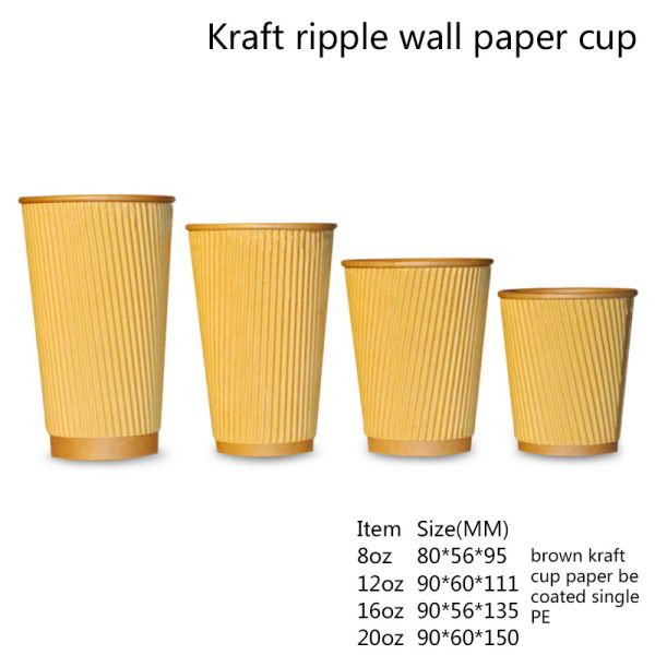 3-22oz Disposable Single Wall Kraft Paper Cup For Coffee & Hot Drinks