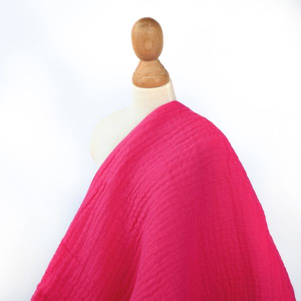 High Quality Breathable Anti-bacterial Double Gauze Crinkle Muslin Crushed Italian Crepe Fabric Supplier for Clothing