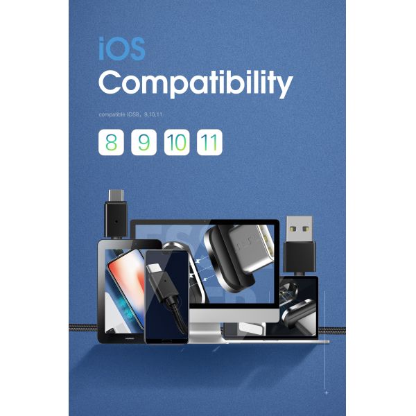 Magic Power Type C USB Magnetic Cables 3 In 1 1M 2M 3A Fast Charging For Type C Devices