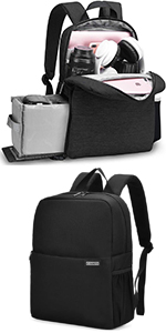 CADeN L4 Small Black Laptop Camera Backpack