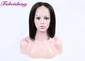 China Natural Black Bob Wig Cut Brazilian Human Hair 360 Lace Wig Short Length wholesale
