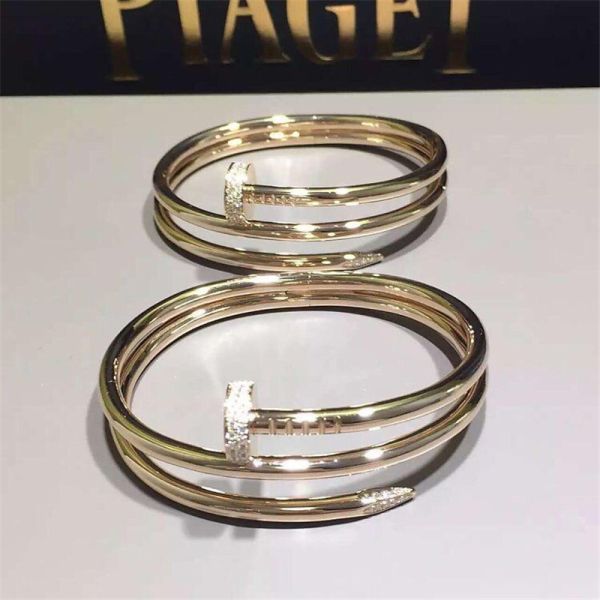 C luxury just nail bracelet 18k gold white gold yellow gold rose gold bracelet Jewelry factory in Shenzhen, China