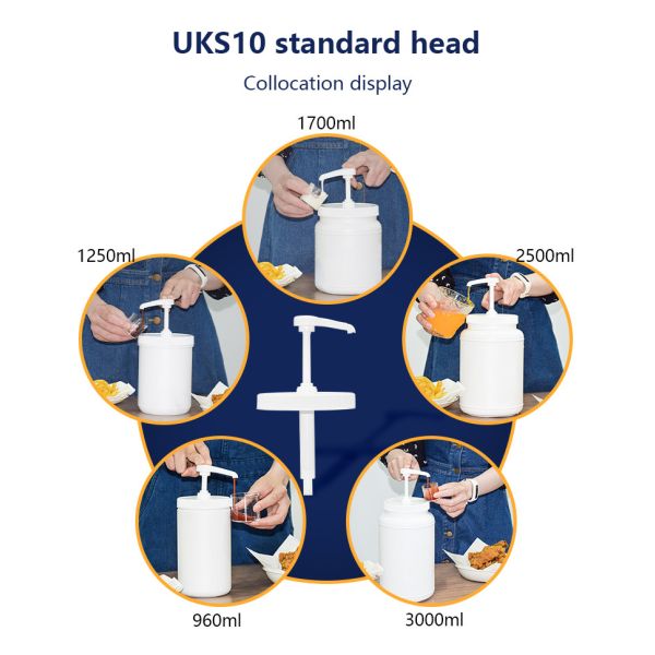 5ml 8ml 10ml Standard Head Syrup Pump Dispenser With 2500ml HDPE Round Bottle Container
