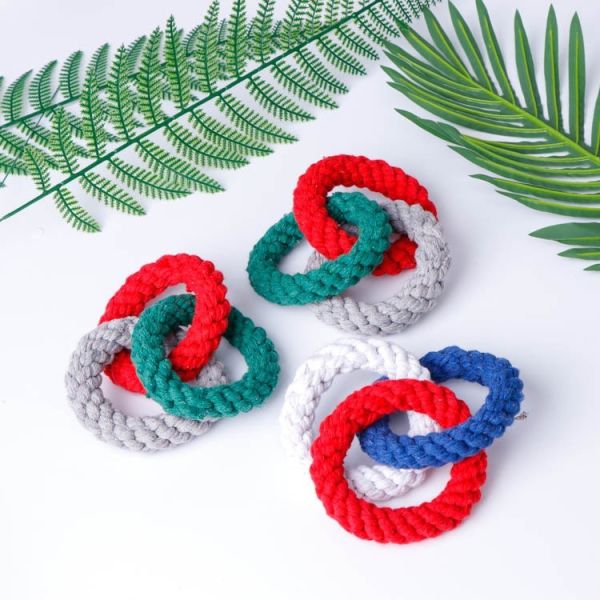 No Stuffing Dog Toys Knot Rope Cotton Colourful