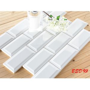 Black and White Clay Wall Tiles 75x152mm for Kitchen