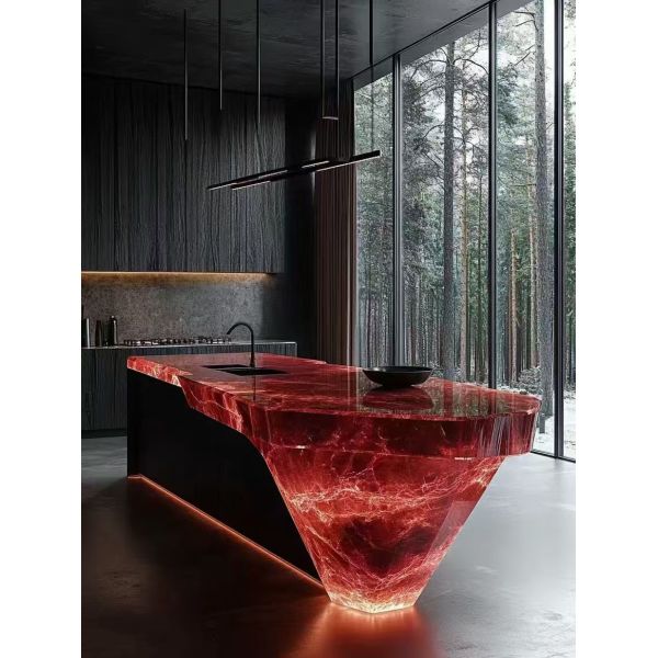 Luxury Glass-like Epoxy Resin Kitchen Island Table Countertop Creative