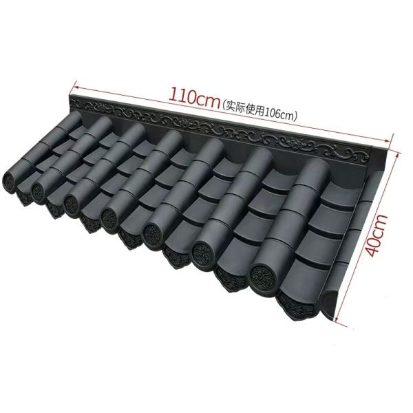 Chinese Traditional Yin Yang Plastic Tile Roof Shingle Korean Roofing Sheet Pvc Synthetic