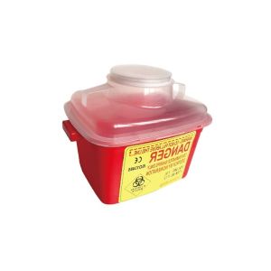 High Quality PP Medical square Red sharps containers