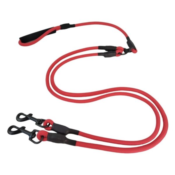 Dual Head Double Dog Leash 2-in-1 No-Tangle Lead For Two Dogs Nylon Pet Walking