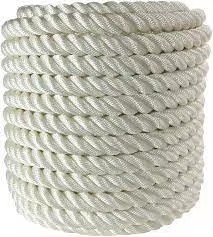 High Strength White Black Polyamide Nylon Rope 3 StrandsTwisted 14mm