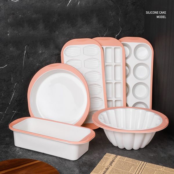 6-Piece Stackable Silicone Baking Pan Set - Temperature Resistant (-40°F to 446°F) Non-Stick Bakeware with Metal Reinforced Frame