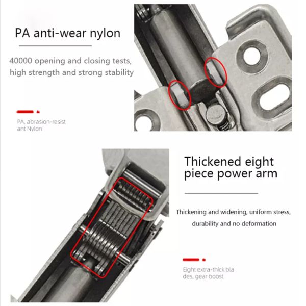 165 Degree Full Overlay Concealed Frameless Hinges