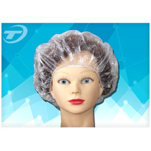 China PE Disposable Shower Caps Single Use Transparent Dustproof And Waterproof on sale