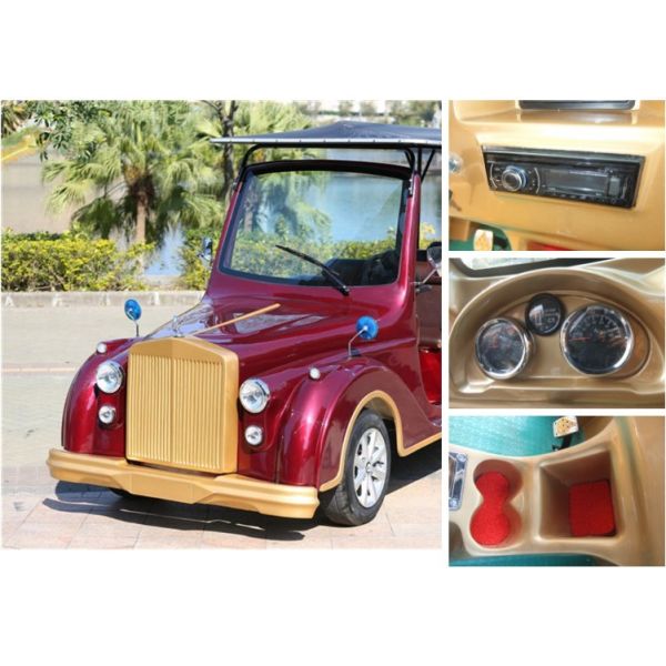 Customized Color 11 Passengers Electric Sightseeing Bus With Classic Metal Structure