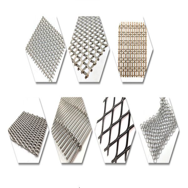 V- Shaped Decorative Metal Mesh Sheets Soft Hanging Curtains