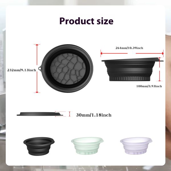 Large Silicone Bowl for Face Ice Bath with Built-In Icetray, Foldable and Hanging Design for Easy Storage and Carrying, Dipping Face Ice Bath at Home