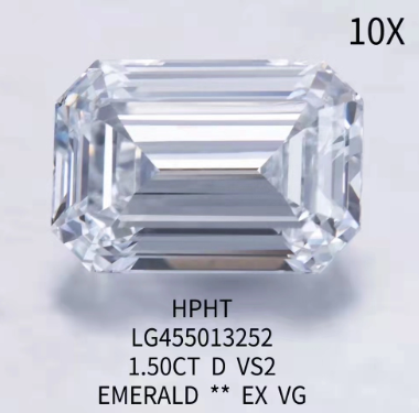 Emerald 1.5 Ct Lab Grown Diamond Jewelry D VS2 VG HPHT Diamond