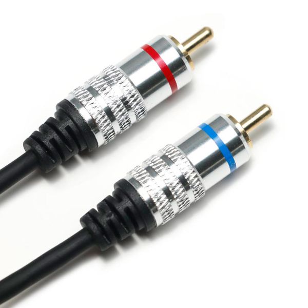 Factory oulet RCA 3.5MM Audio Cable Red Blue Rim PCV Cover Plated Alloy For CD TV Soundbar