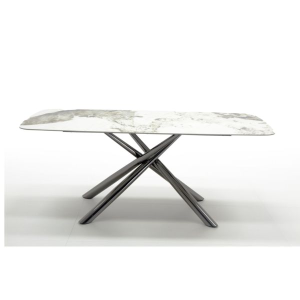 Italian Luxury Dining Room Large Table Metal Frame Marble Top 8 10 Seat Dining Table Set