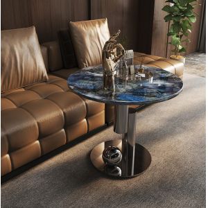 China SS Edge Marble And Gold Sofa End Table Telephone Table wholesale
