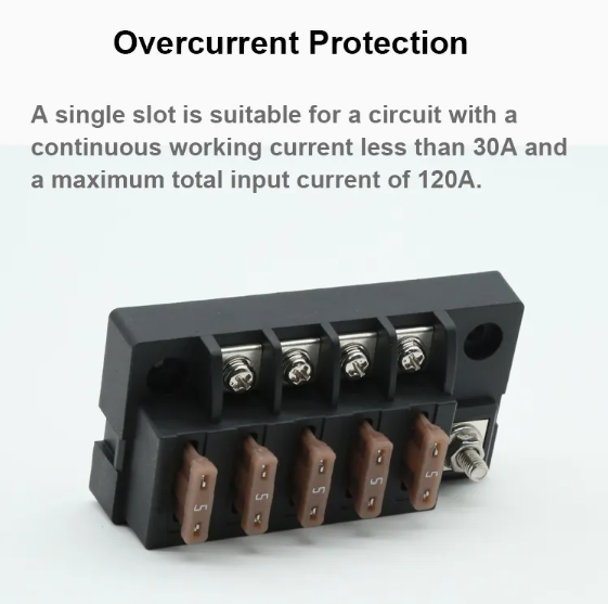 Single Side 4 Way 4P Circuit Automotive Fuse Block Box Holder