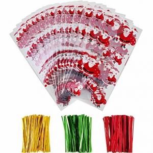 China OPP Christmas Cellophane Treat Bags/ Candy Cookie Packaging Bags with Twist Ties wholesale