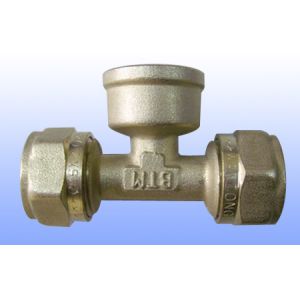 Buy cheap compression brass fitting female tee for PEX-AL-PEX from wholesalers