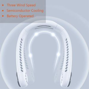 China 3 Speed Hands Free Neck Fan Rechargeable With Bluetooth Speaker wholesale