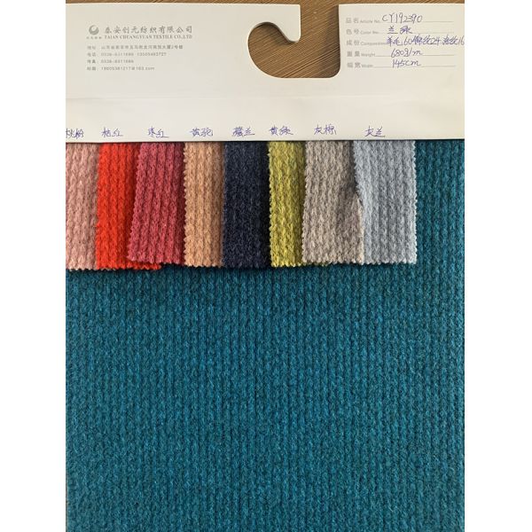 Customized Loop Yarn Dyed Woven Fabric Wool Cotton Polyester Blended Fabric for Suit