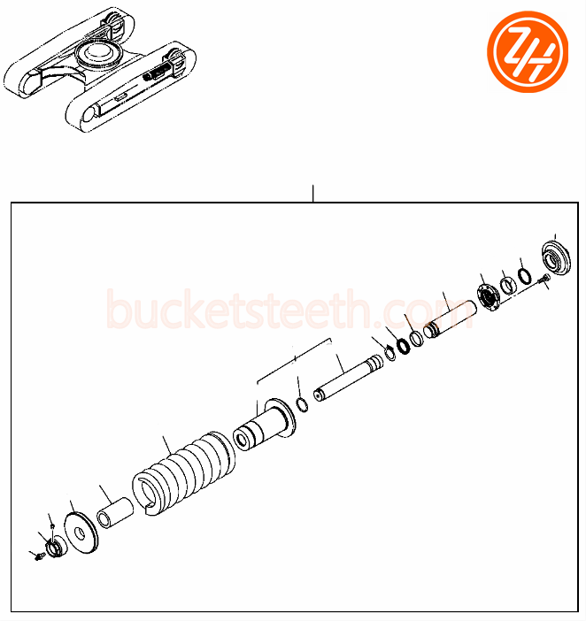 9188175 JD225 52HRC Excavator Track Adjuster Cylinder With Casting