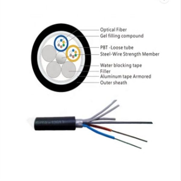 For Underground GYFTY FRP 2 4 6 12 24 48 96 Core Single Mode Fiber Optic Cable