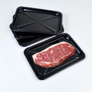 China Black PP Plastic Vacuum Skin Packaging Trays For Sirloin Steaks 240 X 170 X 10 Mm wholesale