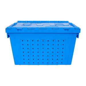 China PE Plastic Storage Box with Lid Industrial Stackable and Collapsible on sale