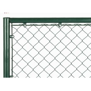 China 12 Feet Green PVC Chain Link Fence 45x45mm Diamand Hole on sale