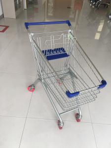 China Steel Supermarket Grocery Shopping Cart With Zinc Plating Clear Powder Coating wholesale