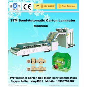 China Recycled Cardboard Semi Automatic Paper Folding Machine And Carton Gluing Machine on sale