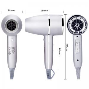 China 1400W DC Hair Dryer Negative Ions Small Size 2m Cord With 3 Nozzle on sale