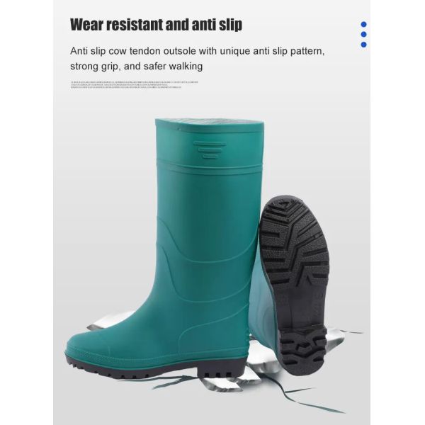 Piercing Resistant Waterproof Rain Boot PVC Customizable ISO Certificate