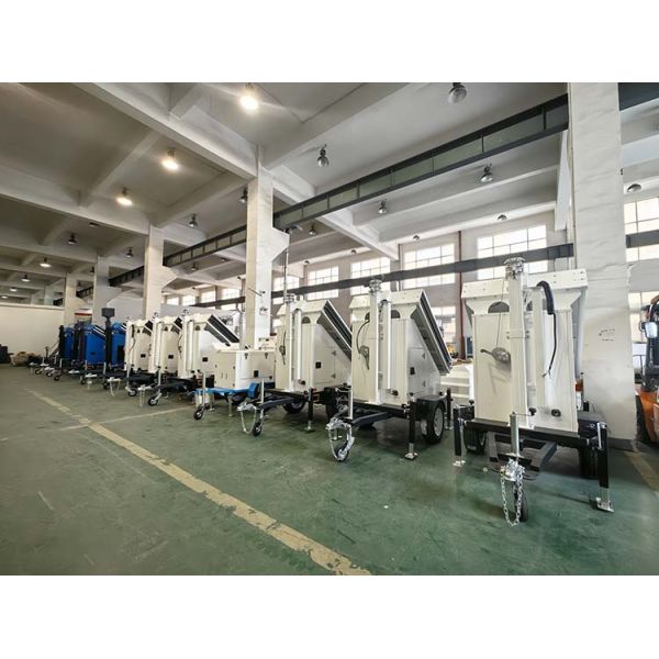 Quick Use Solar Powered Panels Camera Security Trailer For Construction Site Monitoring