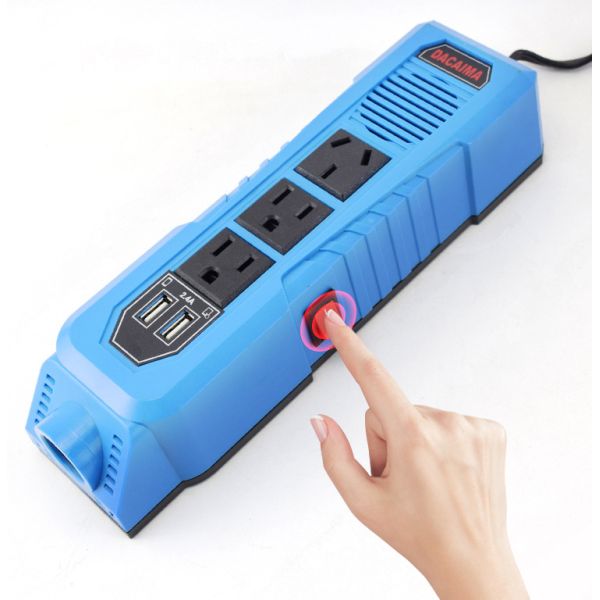 Car Inverter 200W Charge Dual Type-C Car Charger With Charging Cable Devices Fast Car Charger 3 In 1 Inverter For Mobile Phone