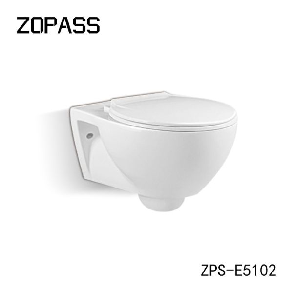 3L 6L Wall Mounted Rimless Toilet Seat P Trap White Color Ceramic