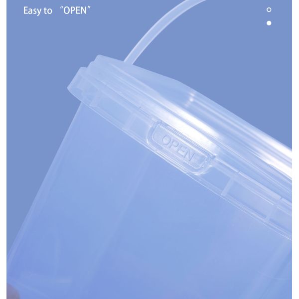 Transparent Plastic Round Custom Printed Ice Cream Candy Cookie Bucket With Lid for Milk