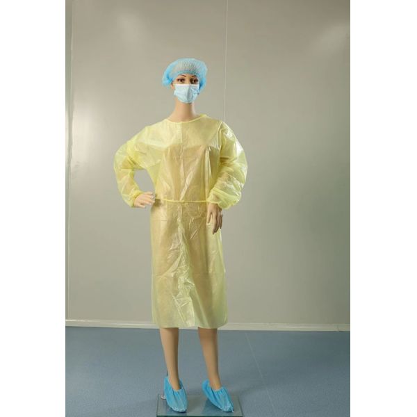 Fluid Resistant Non Woven Isolation Gown With Elastic Cuff
