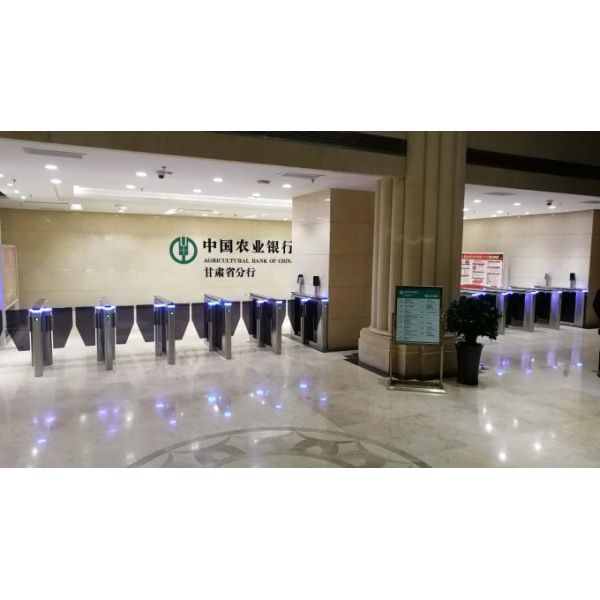 High end Servo Brushless Motorised swing panel speed gates with dark brown filling acrylic 0