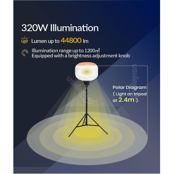 5000 Hours Balloon Led Light 60W 100W LED Light Tower For Parties Camps