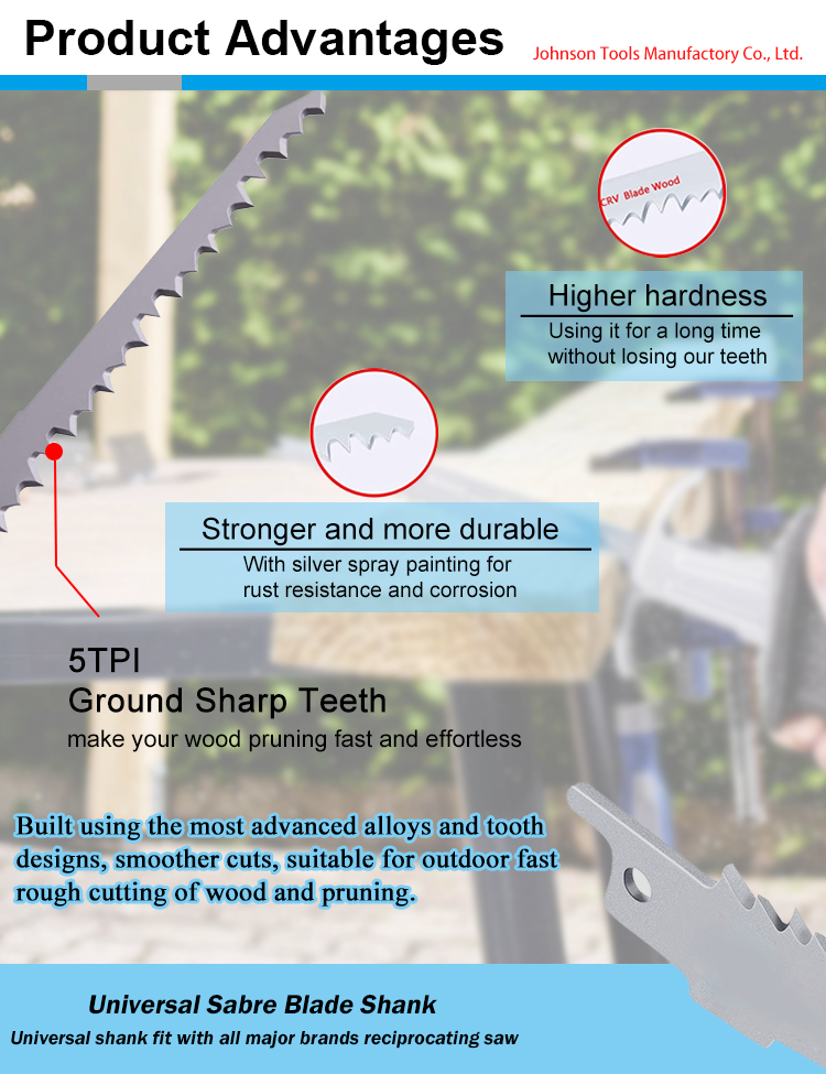 225mm 5TPI Wood Pruning Reciprocating Saw Blade 9 Inch For Effective Woodcutting