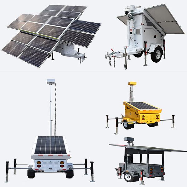 1305W Solar Powered Portable Light Towers LED Mobile Light Tower For Construction Sites