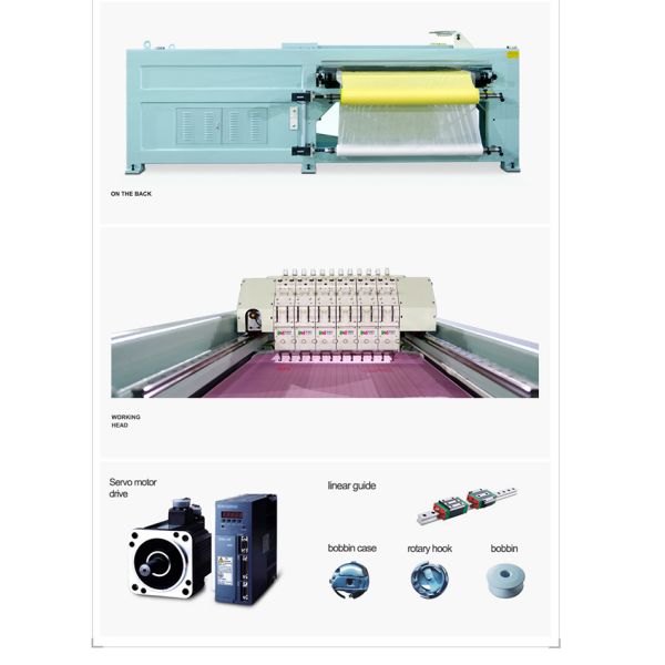 Steel Structure Single Transverse Horizontal Quilting Embroidery Machine AC220 380V 50HZ