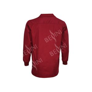 Breathable Custom Protective Work Clothing Long Sleeve Red Color Ribbing Cuff