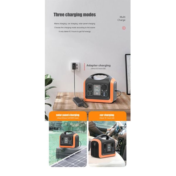 Rechargeable Lithium Portable Power Station 1200W Logo Customized